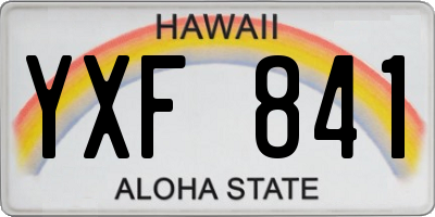 HI license plate YXF841