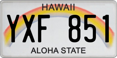 HI license plate YXF851