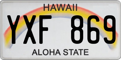 HI license plate YXF869