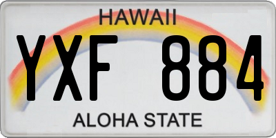HI license plate YXF884