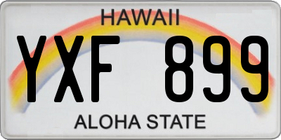 HI license plate YXF899