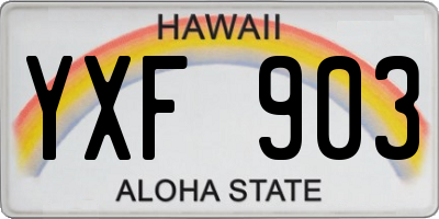 HI license plate YXF903