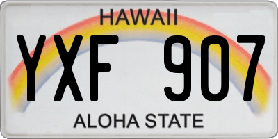 HI license plate YXF907