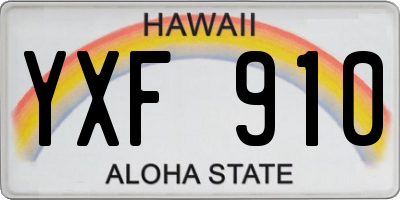 HI license plate YXF910