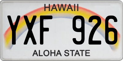 HI license plate YXF926