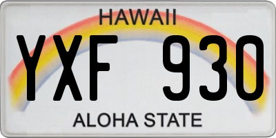 HI license plate YXF930