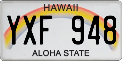 HI license plate YXF948