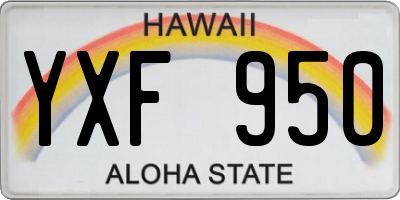 HI license plate YXF950