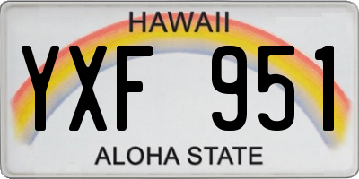 HI license plate YXF951