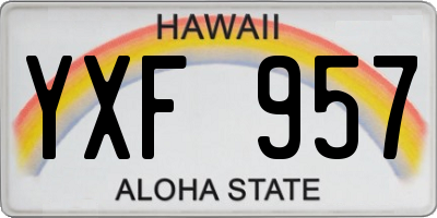 HI license plate YXF957