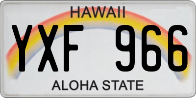 HI license plate YXF966
