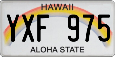 HI license plate YXF975