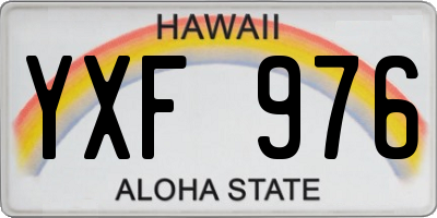 HI license plate YXF976