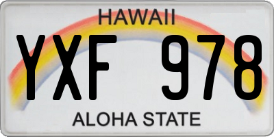 HI license plate YXF978