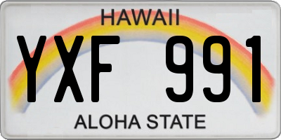HI license plate YXF991