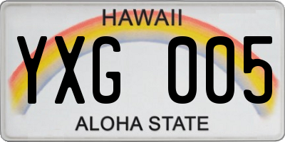 HI license plate YXG005