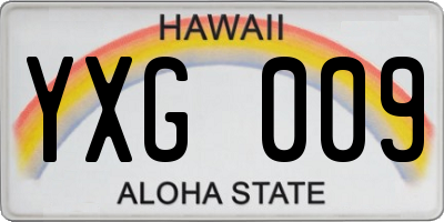 HI license plate YXG009