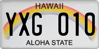 HI license plate YXG010