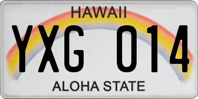 HI license plate YXG014