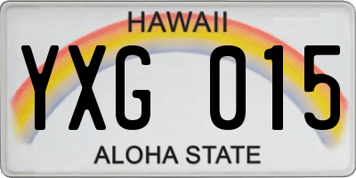 HI license plate YXG015