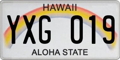 HI license plate YXG019