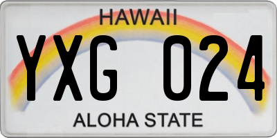 HI license plate YXG024