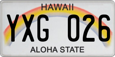 HI license plate YXG026