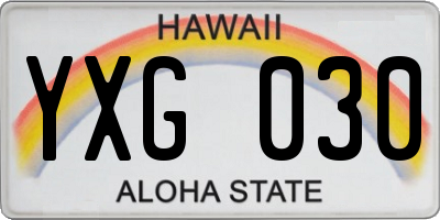 HI license plate YXG030