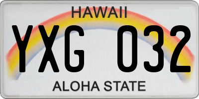 HI license plate YXG032