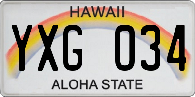 HI license plate YXG034