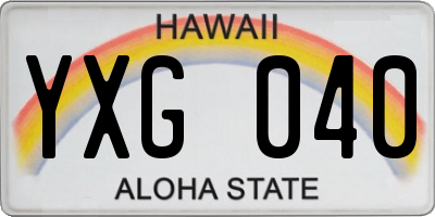 HI license plate YXG040