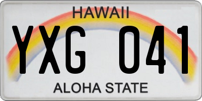 HI license plate YXG041