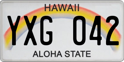HI license plate YXG042