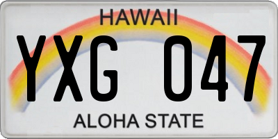 HI license plate YXG047
