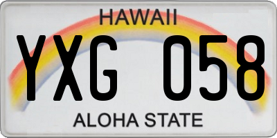 HI license plate YXG058