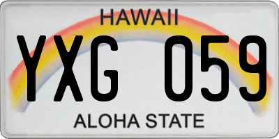 HI license plate YXG059