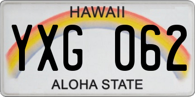 HI license plate YXG062