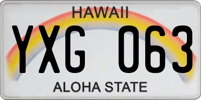 HI license plate YXG063