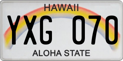 HI license plate YXG070