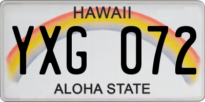 HI license plate YXG072
