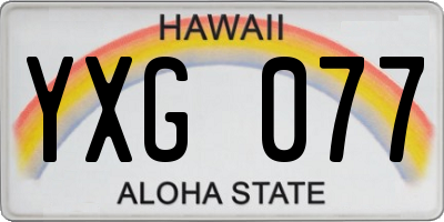 HI license plate YXG077