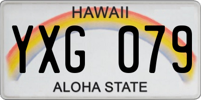 HI license plate YXG079