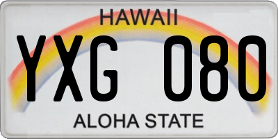 HI license plate YXG080