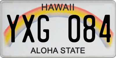 HI license plate YXG084