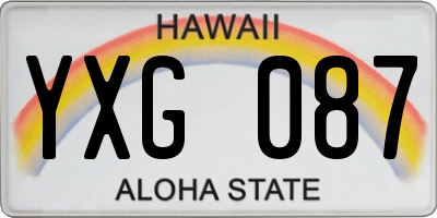 HI license plate YXG087