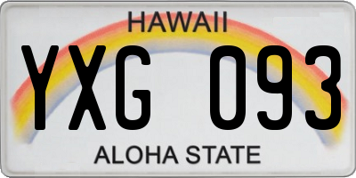 HI license plate YXG093