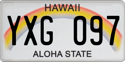 HI license plate YXG097