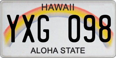 HI license plate YXG098