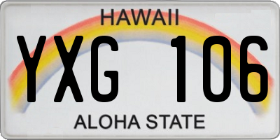 HI license plate YXG106