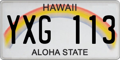 HI license plate YXG113